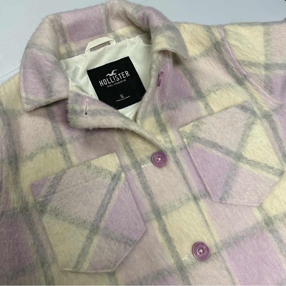 Hollister Women Flannel Shacket‎ Shirt Jacket Sz S Soft Girl Plaid Country Cabin